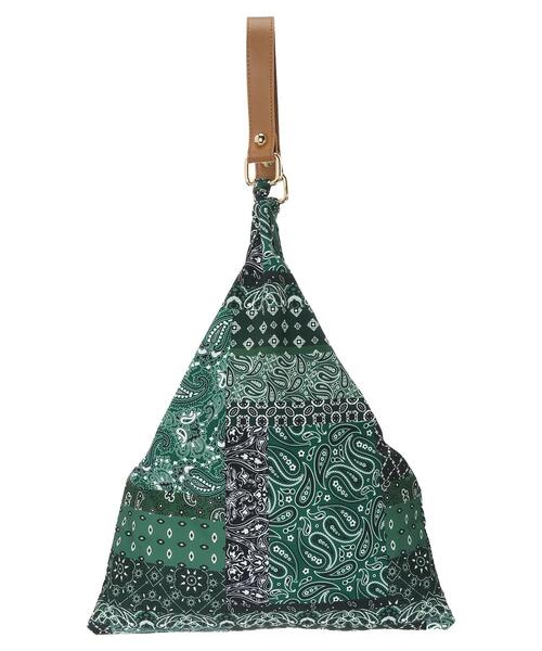 Green　Parks（グリーンパークス）の「・トライアングルグラフィックバッグ（トートバッグ・レディース・ネイビー/グリーン/レオパード・FREE）」の14枚目の写真