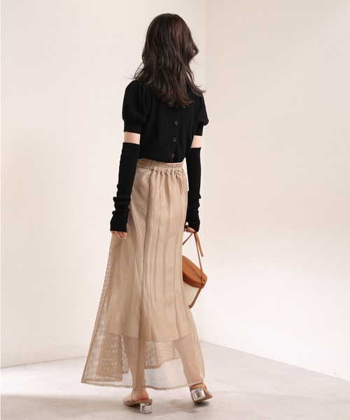 one after another NICE CLAUP（ワンアフターアナザーナイスクラップ）の「アームウォーマーセット半袖カーディガン（ニット/セーター・レディース・ブラック/ライトピンク/ライトベージュ/オフホワイト・FREE）」の14枚目の写真