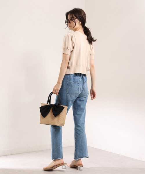 one after another NICE CLAUP（ワンアフターアナザーナイスクラップ）の「アームウォーマーセット半袖カーディガン（ニット/セーター・レディース・ブラック/ライトピンク/ライトベージュ/オフホワイト・FREE）」の10枚目の写真