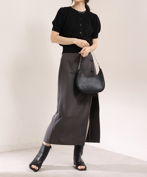 one after another NICE CLAUP（ワンアフターアナザーナイスクラップ）の「アームウォーマーセット半袖カーディガン（ニット/セーター・レディース・ブラック/ライトピンク/ライトベージュ/オフホワイト・FREE）」の11枚目の写真