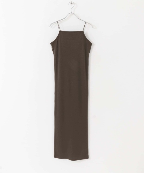 HEYUMM（ヘユム）の「リブカットロングワンピース（ワンピース・レディース・ブラック/ブルー/グリーン/オレンジ/ブラウン・ONE）」の3枚目の写真