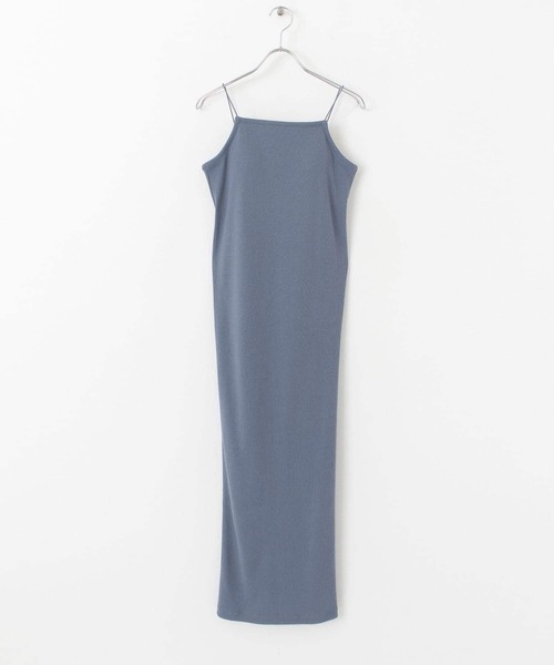 HEYUMM（ヘユム）の「リブカットロングワンピース（ワンピース・レディース・ブラック/ブルー/グリーン/オレンジ/ブラウン・ONE）」の5枚目の写真