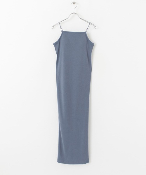 HEYUMM（ヘユム）の「リブカットロングワンピース（ワンピース・レディース・ブラック/ブルー/グリーン/オレンジ/ブラウン・ONE）」の9枚目の写真