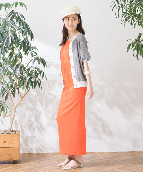 HEYUMM（ヘユム）の「リブカットロングワンピース（ワンピース・レディース・ブラック/ブルー/グリーン/オレンジ/ブラウン・ONE）」の12枚目の写真