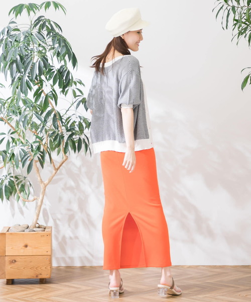 HEYUMM（ヘユム）の「リブカットロングワンピース（ワンピース・レディース・ブラック/ブルー/グリーン/オレンジ/ブラウン・ONE）」の15枚目の写真