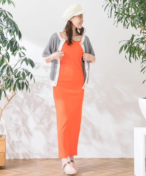 HEYUMM（ヘユム）の「リブカットロングワンピース（ワンピース・レディース・ブラック/ブルー/グリーン/オレンジ/ブラウン・ONE）」の16枚目の写真