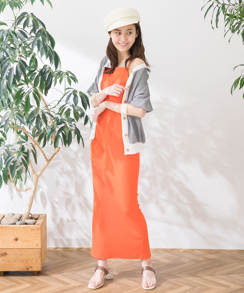 HEYUMM（ヘユム）の「リブカットロングワンピース（ワンピース・レディース・ブラック/ブルー/グリーン/オレンジ/ブラウン・ONE）」の18枚目の写真