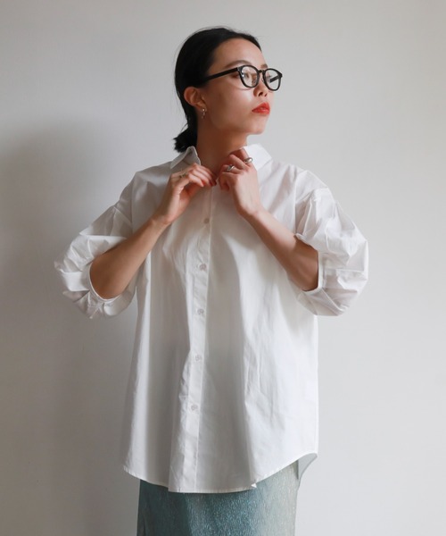 feepur（フェピュール）の「バックシャンボリュームハーフスリーブシャツ（シャツ/ブラウス・レディース・ブラック/オフホワイト/ブルー/ピンク・MEDIUM）」の21枚目の写真