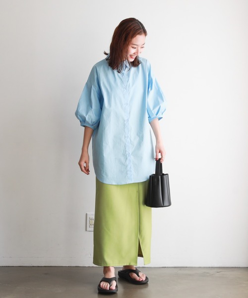 feepur（フェピュール）の「バックシャンボリュームハーフスリーブシャツ（シャツ/ブラウス・レディース・ブラック/オフホワイト/ブルー/ピンク・MEDIUM）」の16枚目の写真