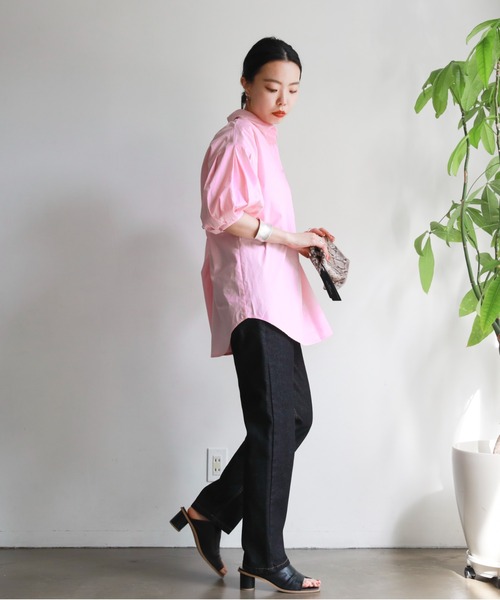 feepur（フェピュール）の「バックシャンボリュームハーフスリーブシャツ（シャツ/ブラウス・レディース・ブラック/オフホワイト/ブルー/ピンク・MEDIUM）」の9枚目の写真