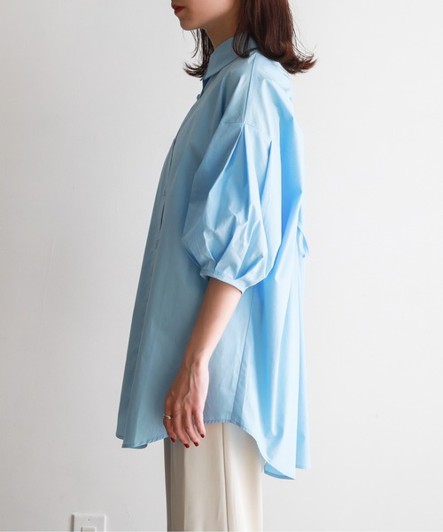 feepur（フェピュール）の「バックシャンボリュームハーフスリーブシャツ（シャツ/ブラウス・レディース・ブラック/オフホワイト/ブルー/ピンク・MEDIUM）」の22枚目の写真