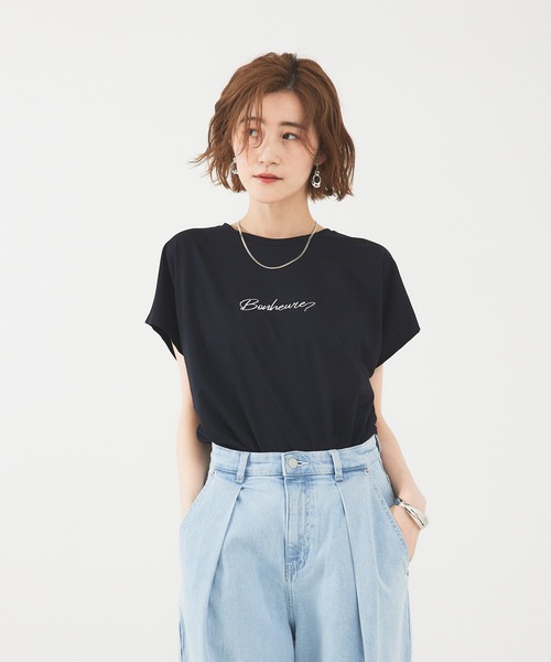 abahouse mavie(アバハウスマヴィ)の「刺繍ロゴTシャツ(Tシャツ/カットソー・レディース・チャコールグレー/ホワイト/グレー系その他/ホワイト系その他/ダークネイビー/ホワイト系その他2・フリー)」の1枚目の写真
