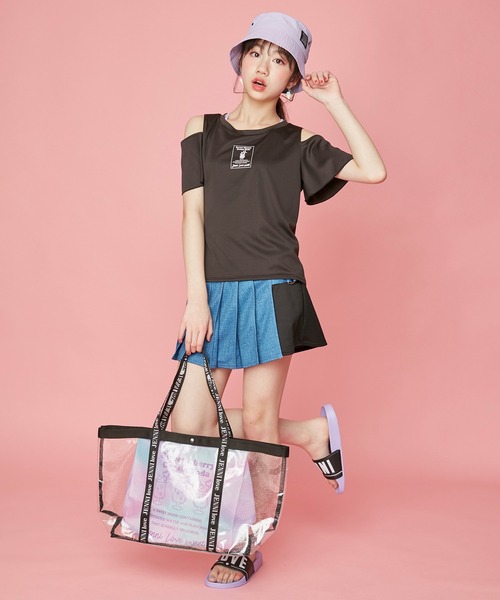 JENNI love（ジェニィラブ）の「UVカットロゴネームバケットハット（ハット・キッズ・ブラック/ラベンダー/その他・F）」の6枚目の写真