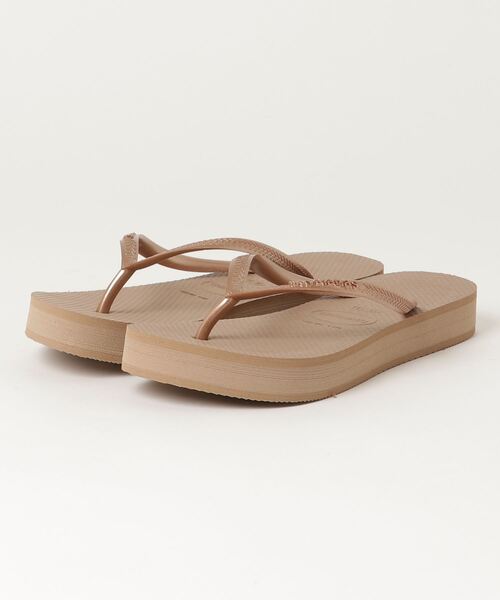 havaianas(ハワイアナス)の「havaianas/ハワイアナス SLIM FLATFORM/スリム フラットフォーム 厚底 ビーチサンダル 4144537(サンダル・レディース・ピンク/ゴールド/ブラック・24.0cm/23.0cm)」の3枚目の写真