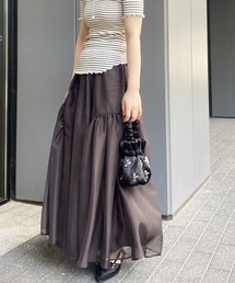 シャンブレーシフォン シアーラッフルスカート