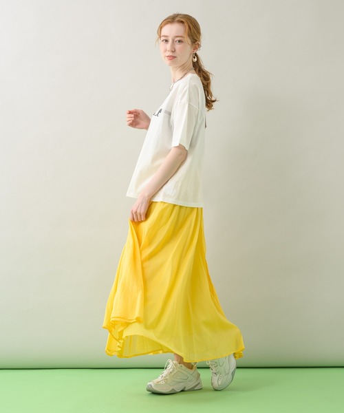 Paradise Picnic（パラダイスピクニック）の「コットンテープ使いロゴTシャツ（Tシャツ/カットソー・レディース・ホワイト/ブラック・FREE）」の3枚目の写真