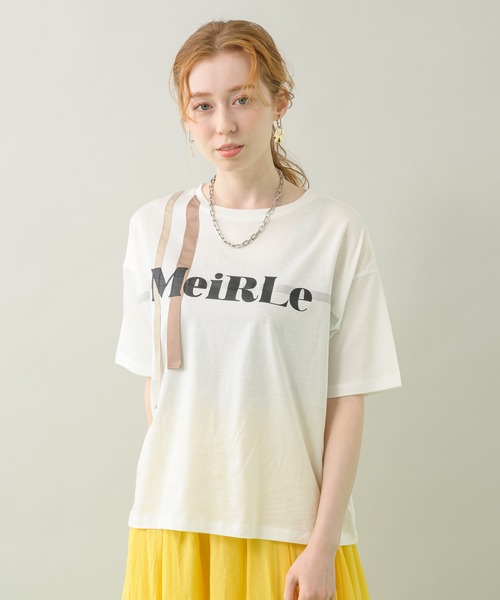 Paradise Picnic（パラダイスピクニック）の「コットンテープ使いロゴTシャツ（Tシャツ/カットソー・レディース・ホワイト/ブラック・FREE）」の16枚目の写真