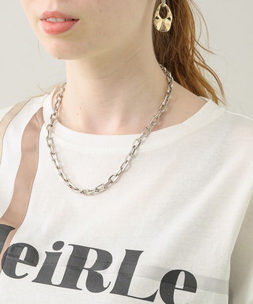 Paradise Picnic（パラダイスピクニック）の「コットンテープ使いロゴTシャツ（Tシャツ/カットソー・レディース・ホワイト/ブラック・FREE）」の14枚目の写真