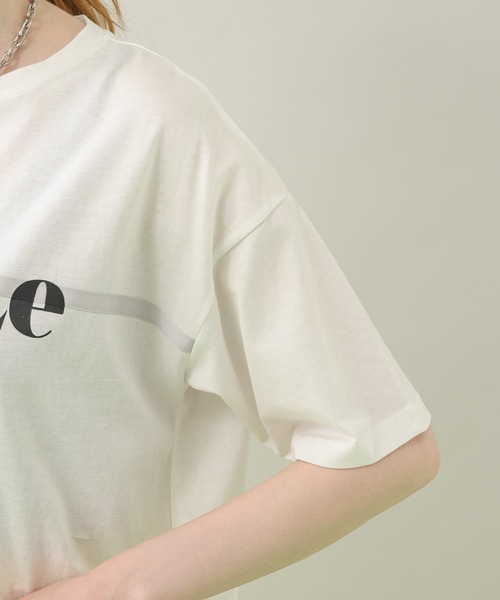 Paradise Picnic（パラダイスピクニック）の「コットンテープ使いロゴTシャツ（Tシャツ/カットソー・レディース・ホワイト/ブラック・FREE）」の8枚目の写真