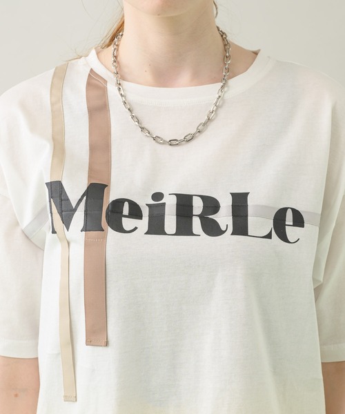 Paradise Picnic（パラダイスピクニック）の「コットンテープ使いロゴTシャツ（Tシャツ/カットソー・レディース・ホワイト/ブラック・FREE）」の17枚目の写真