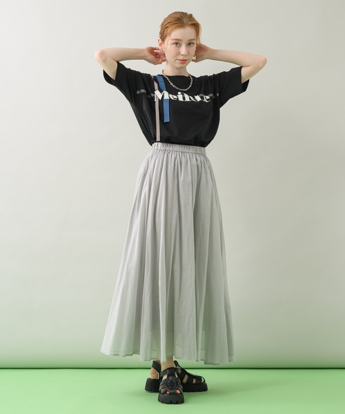 Paradise Picnic（パラダイスピクニック）の「コットンテープ使いロゴTシャツ（Tシャツ/カットソー・レディース・ホワイト/ブラック・FREE）」の12枚目の写真