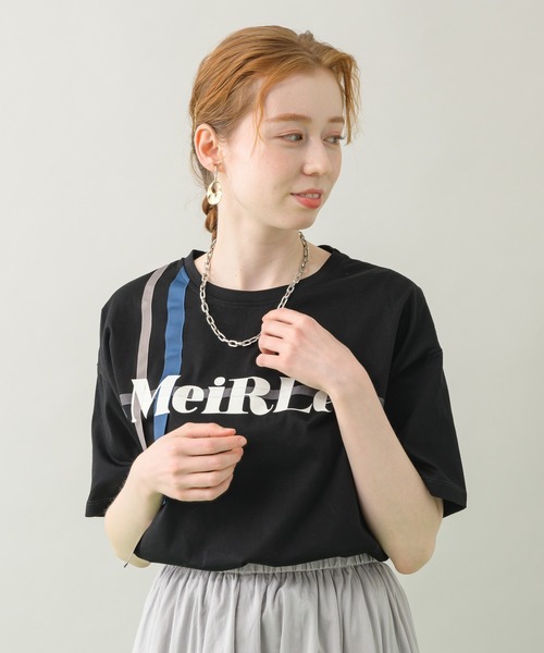 Paradise Picnic（パラダイスピクニック）の「コットンテープ使いロゴTシャツ（Tシャツ/カットソー・レディース・ホワイト/ブラック・FREE）」の9枚目の写真