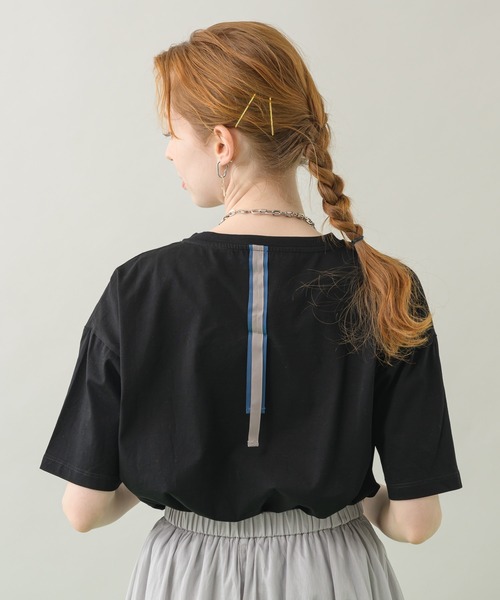 Paradise Picnic（パラダイスピクニック）の「コットンテープ使いロゴTシャツ（Tシャツ/カットソー・レディース・ホワイト/ブラック・FREE）」の15枚目の写真