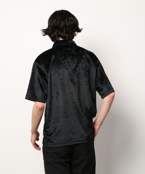 SON OF THE CHEESE(サノバチーズ)の「【SON OF CHEESE/サノバチーズ】Velor Polo(ポロシャツ・メンズ・ブラック/ワイン・MEDIUM/LARGE/SMALL)」の3枚目の写真