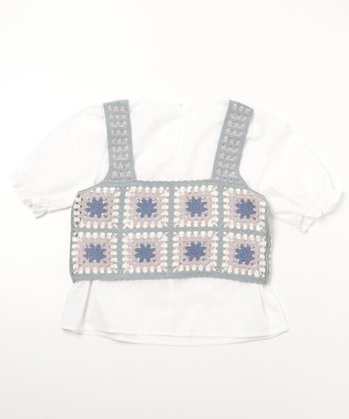 AS KNOW AS plus（アズノゥアズプラス）の「●かぎ針ビスチェ 5分袖ブラウス（シャツ/ブラウス・レディース・ベージュ/オフホワイト/ミント・FREE）」の12枚目の写真