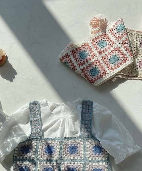 AS KNOW AS plus（アズノゥアズプラス）の「●かぎ針ビスチェ 5分袖ブラウス（シャツ/ブラウス・レディース・ベージュ/オフホワイト/ミント・FREE）」の7枚目の写真