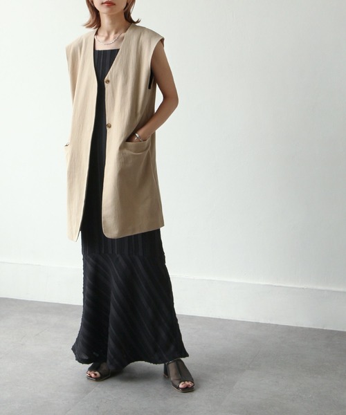 Chillfar(チルファー)の「ポコポコキャミワンピース(ワンピース・レディース・ブラック/ブルー/グリーン/アイボリー・FREE)」の16枚目の写真