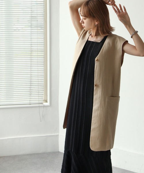 Chillfar(チルファー)の「ポコポコキャミワンピース(ワンピース・レディース・ブラック/ブルー/グリーン/アイボリー・FREE)」の9枚目の写真