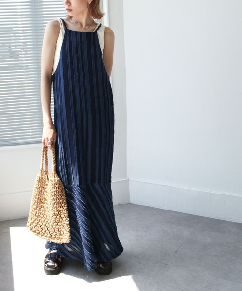 Chillfar(チルファー)の「ポコポコキャミワンピース(ワンピース・レディース・ブラック/ブルー/グリーン/アイボリー・FREE)」の11枚目の写真