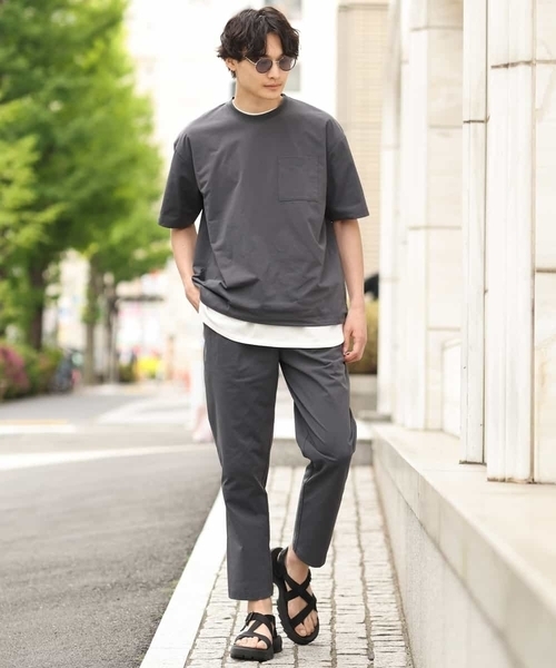 a.v.v（アーヴェヴェ）の「ポリエステル天竺イージーパンツ（セットアップ対応）（その他パンツ・メンズ・チャコールグレー/ブラック・50/46/48）」の21枚目の写真