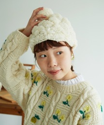 chambre de charme | cdc 手紡ぎウール ぽこっとニット帽(ニットキャップ/ビーニー)