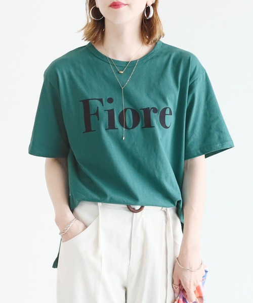 reca（レカ）の「フロッキーロゴプリントプルオーバー（Tシャツ/カットソー・レディース・ブルーグリーン/オフホワイト/ライトベージュ/ブラック/グレイッシュベージュ/チャコールグレー/ホワイト系その他・FREE）」の7枚目の写真
