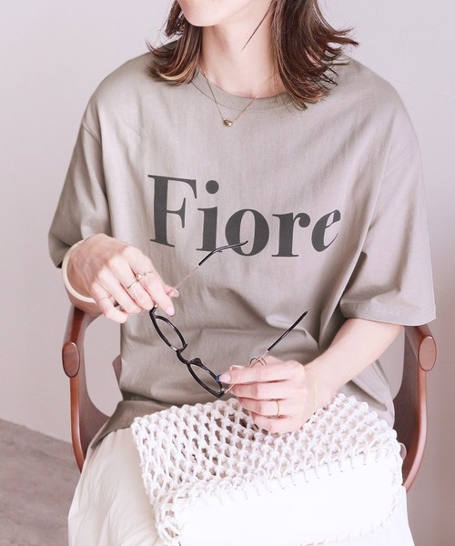 reca（レカ）の「フロッキーロゴプリントプルオーバー（Tシャツ/カットソー・レディース・ブルーグリーン/オフホワイト/ライトベージュ/ブラック/グレイッシュベージュ/チャコールグレー/ホワイト系その他・FREE）」の6枚目の写真