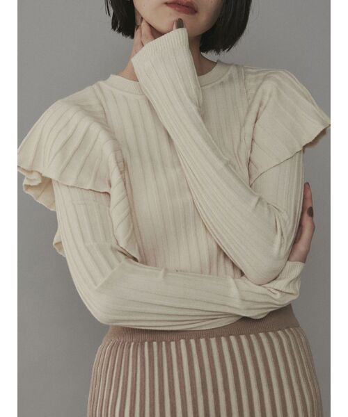 COTORICA（コトリカ）の「袖フリルニットプルオーバー（ニット/セーター・レディース・ブラック/ブラウン/アイボリー・FREE）」の13枚目の写真