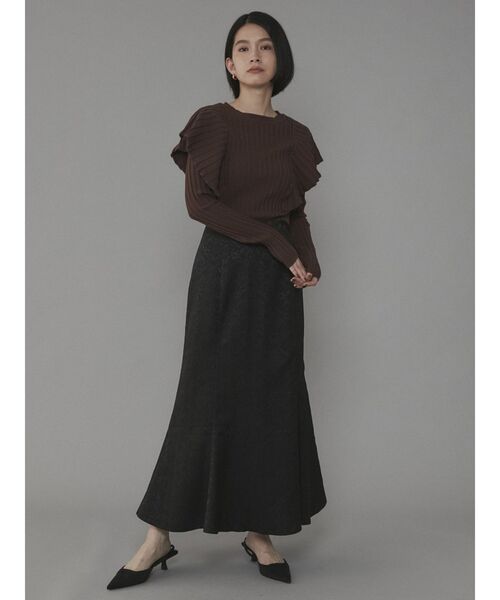 COTORICA（コトリカ）の「袖フリルニットプルオーバー（ニット/セーター・レディース・ブラック/ブラウン/アイボリー・FREE）」の5枚目の写真