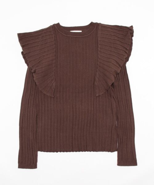 COTORICA（コトリカ）の「袖フリルニットプルオーバー（ニット/セーター・レディース・ブラック/ブラウン/アイボリー・FREE）」の3枚目の写真