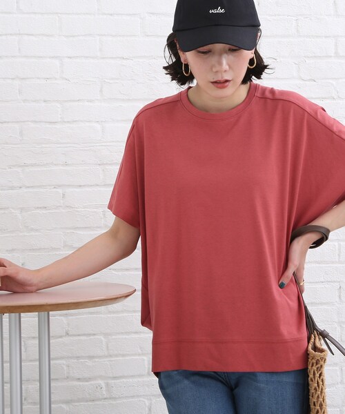 SHOO・LA・RUE（シューラルー）の「◆【SHOO ICE】フレンチスリーブ ドルマントップス（Tシャツ/カットソー・レディース・チャコールグレー/ブラック/ダークグリーン/ダークオレンジ/ホワイト系/ピンク系・00）」の6枚目の写真