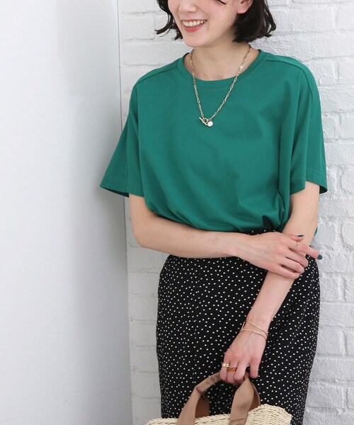 SHOO・LA・RUE（シューラルー）の「◆【SHOO ICE】フレンチスリーブ ドルマントップス（Tシャツ/カットソー・レディース・チャコールグレー/ブラック/ダークグリーン/ダークオレンジ/ホワイト系/ピンク系・00）」の5枚目の写真