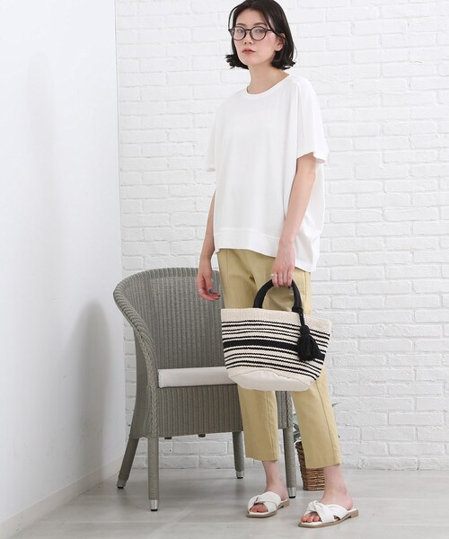 SHOO・LA・RUE（シューラルー）の「◆【SHOO ICE】フレンチスリーブ ドルマントップス（Tシャツ/カットソー・レディース・チャコールグレー/ブラック/ダークグリーン/ダークオレンジ/ホワイト系/ピンク系・00）」の17枚目の写真