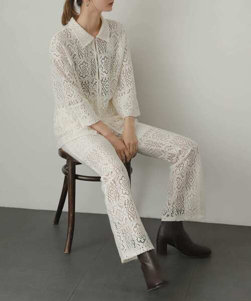 SENSE OF PLACE by URBAN RESEARCH（センスオブプレイスバイアーバンリサーチ）の「ブロックレースシャツ（シャツ/ブラウス・レディース・ブラック/グリーン/アイボリー・ONE）」の9枚目の写真