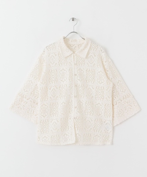 SENSE OF PLACE by URBAN RESEARCH（センスオブプレイスバイアーバンリサーチ）の「ブロックレースシャツ（シャツ/ブラウス・レディース・ブラック/グリーン/アイボリー・ONE）」の14枚目の写真