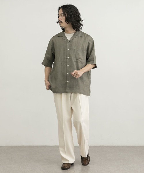 URBAN RESEARCH(アーバンリサーチ)の「リネンオープンカラーショートスリーブシャツ(シャツ/ブラウス・メンズ・ブラック/カーキ/オフホワイト/オレンジ・LARGE/SMALL/MEDIUM/X-LARGE)」の9枚目の写真