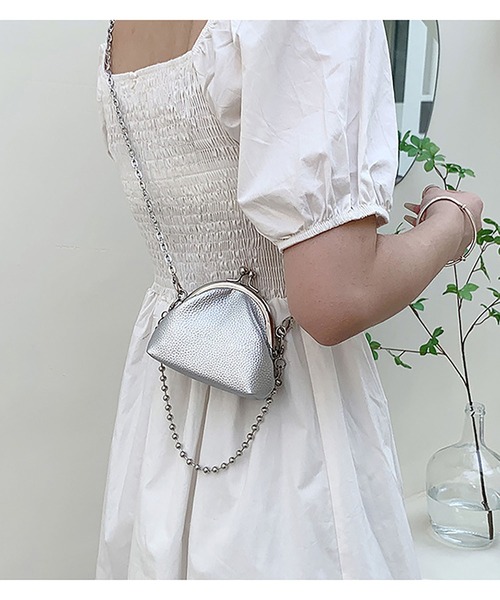 LOPASS(ロパス)の「がま口 ミニチェーンショルダーバッグ(ショルダーバッグ・レディース・グリーン/シルバー/ブラック・FREE)」の11枚目の写真