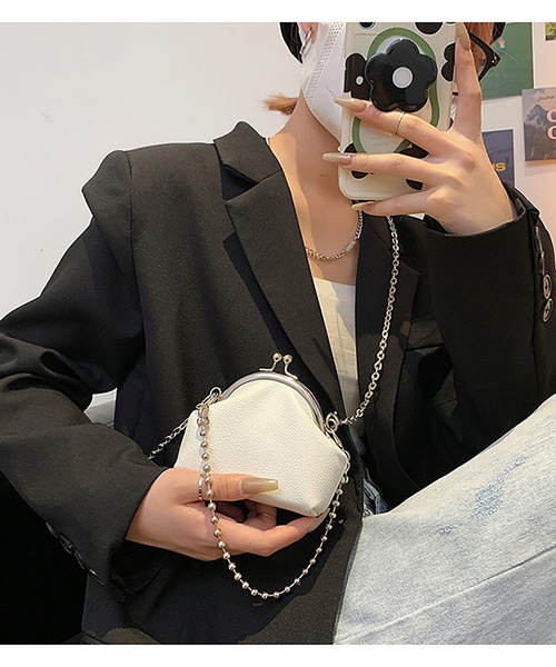 LOPASS(ロパス)の「がま口 ミニチェーンショルダーバッグ(ショルダーバッグ・レディース・グリーン/シルバー/ブラック・FREE)」の13枚目の写真