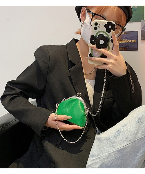 LOPASS(ロパス)の「がま口 ミニチェーンショルダーバッグ(ショルダーバッグ・レディース・グリーン/シルバー/ブラック・FREE)」の17枚目の写真