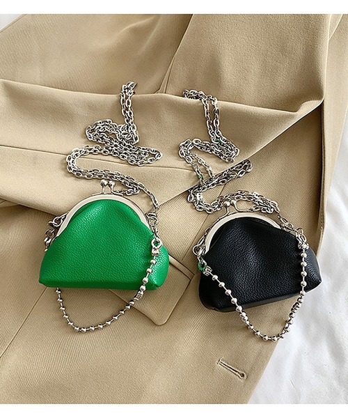 LOPASS(ロパス)の「がま口 ミニチェーンショルダーバッグ(ショルダーバッグ・レディース・グリーン/シルバー/ブラック・FREE)」の19枚目の写真